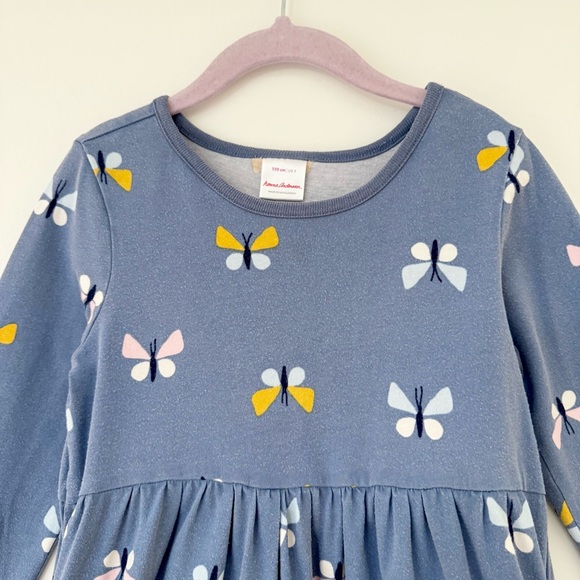 Hanna Andersson Long Sleeve Butterfly Print Dress, Size 5 years / 110cm, GUC - Picture 5 of 9